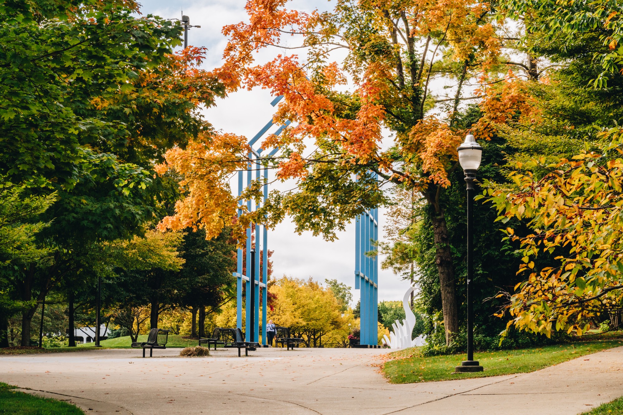 GVSU Allendale campus with fall colors